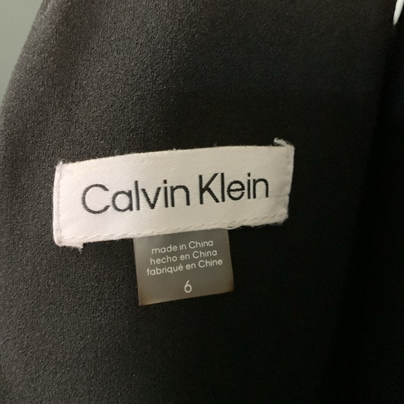 Calvin Klein mid length dress with sheer panel V neck - Picture 4 of 6